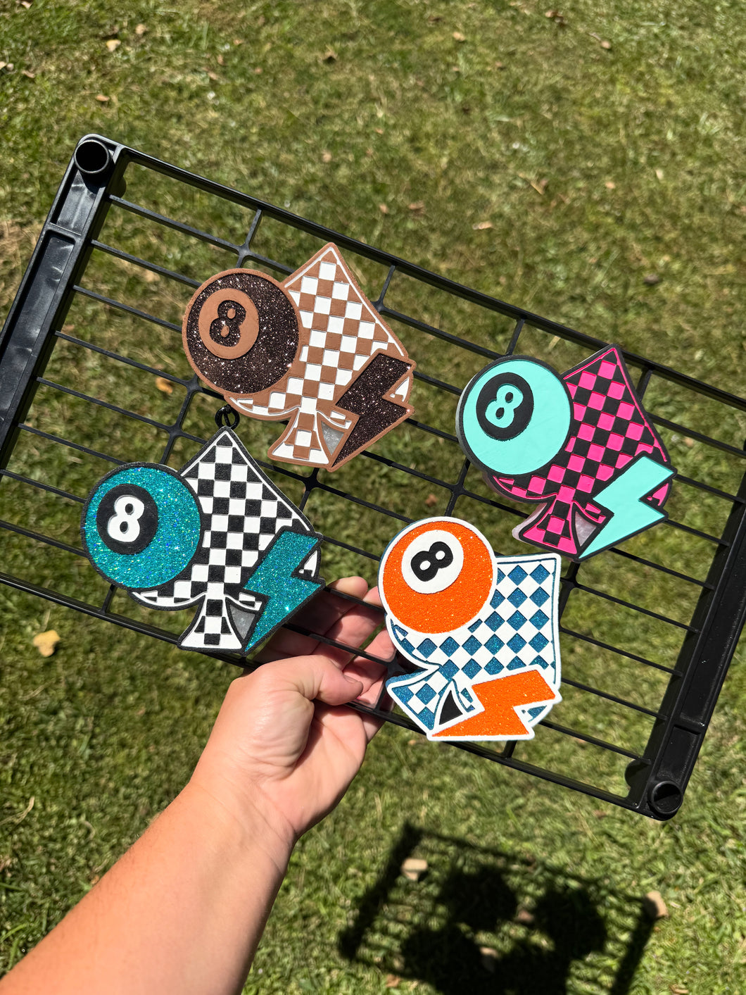 Checkered Spade 8 Ball