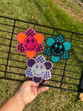 Load image into Gallery viewer, Flower Checkered Smiley
